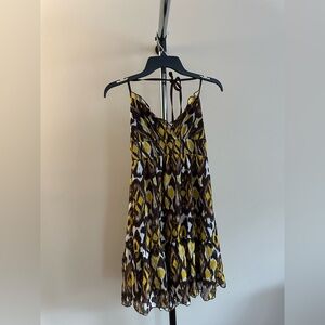 B Darlin Yellow and Black Ruched Strapless Sundress